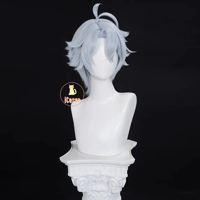 

asdh8@Honkai Star Rail Phainon Cosplay Wig Blue Silver Short Hair Amphoreus The Eternal Land Halloween Party for Women Men Prop