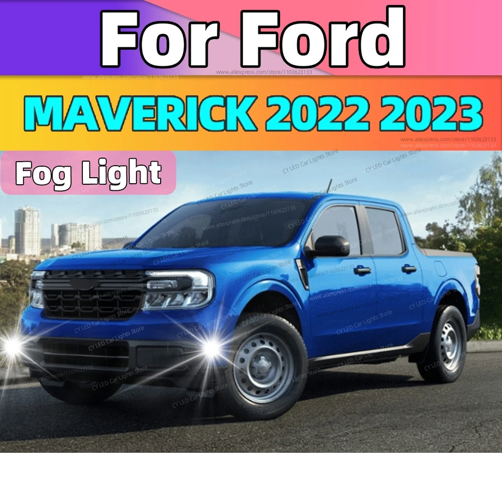 2pcs 6000K LED Front Fog Lamp Canbus Car Light Blub 20000LM Plug and Play For Ford MAVERICK 2022 2023 Auto Accessories