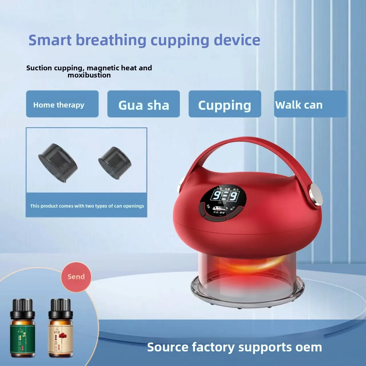 Electric Cupping Heated Scraping Massager Meridian Vacuum Smart Cupping Tool Neck Pain Relief