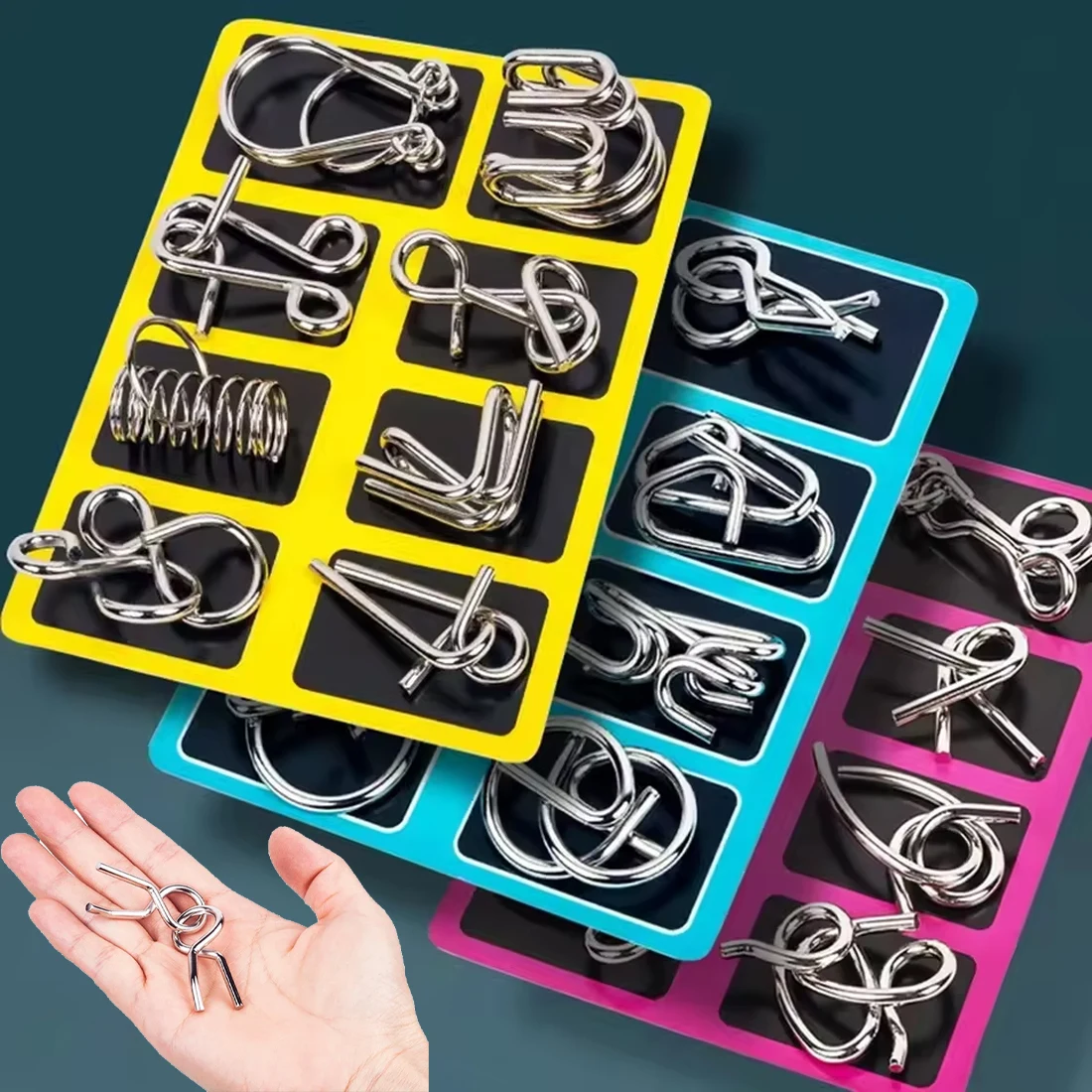 فتح حلقات الفولاذ المقاوم للصدأ في الصين: لعبة ألغاز للتفكير المنطقي للأطفال وتنمية الذكاء #1