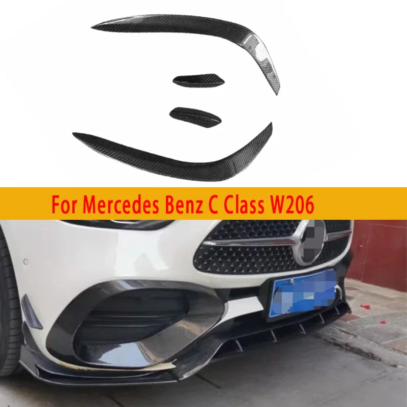 

Для Mercedes Benz C Class W206 C200 C260 Углеродное волокно, ветровой нож, противотуманная фара, вентиляционное отверстие, декоративная полоса, автомобильные аксессуары, комплект кузова