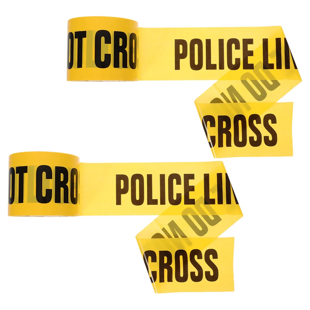 

2 Pcs Tape Cordon Safety Security Police Party Decorations Line Not Cross Yellow