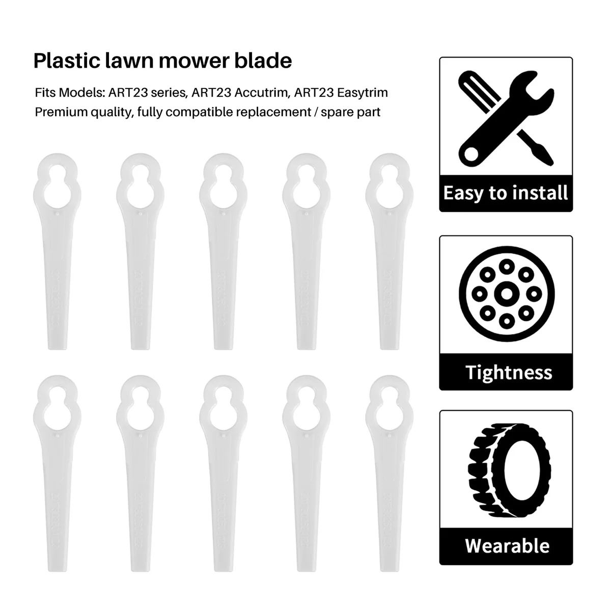 ใบมีดนิรภัยสำหรับ Bosch ART23 Accutrimeasytริม/ทริมเมอร์ (แพ็ค24ชิ้น)