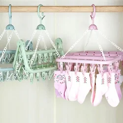 Multifunctional 36-clip Drying Racks Lingerie Socks Rack Folding Hangers Plastic Hangers