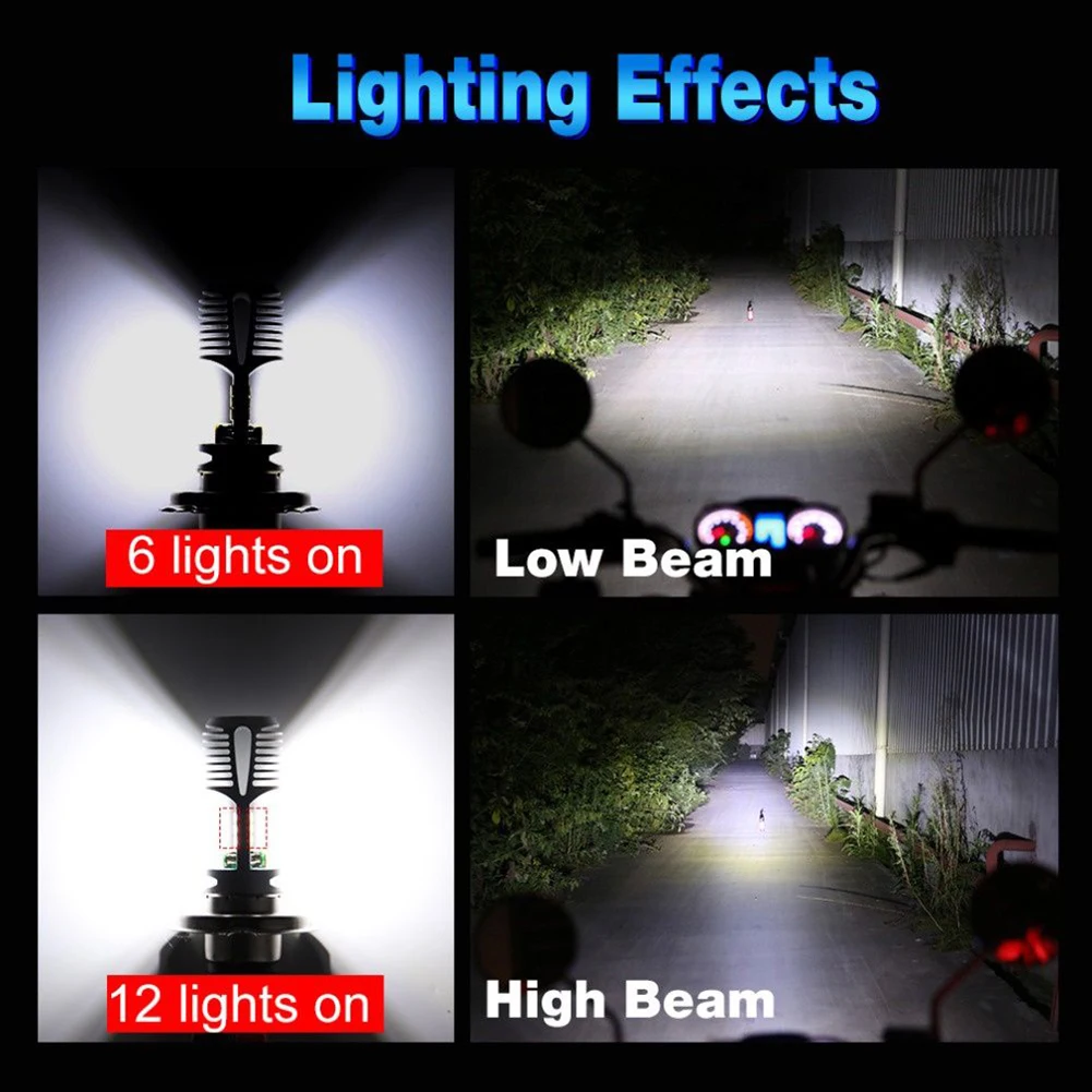 Motorcycle Light P15D H4 LED Motorcycle Headlight Bulb Anti Vibration Resistant High Quality 12LED Lamp