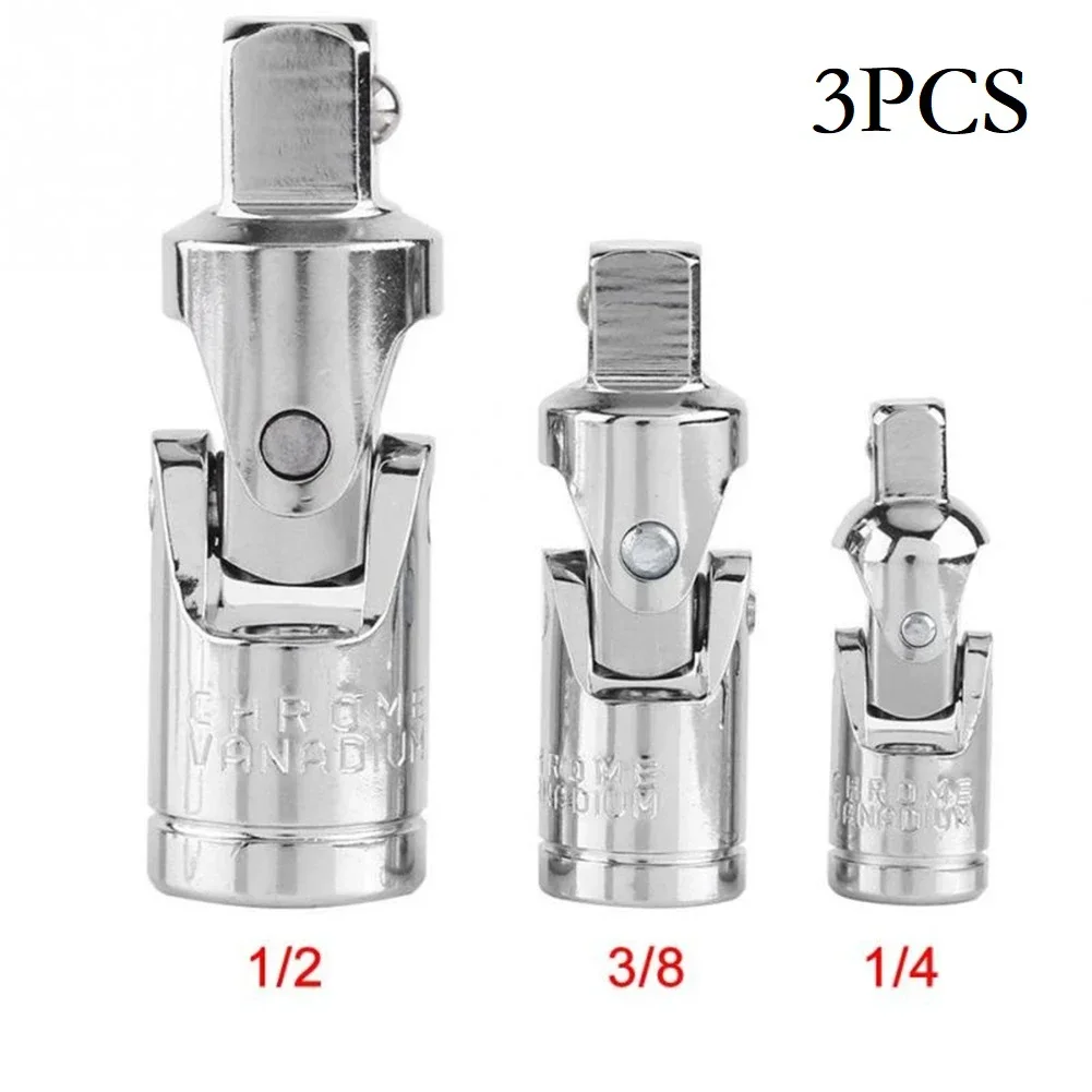 Universal Joint Swivel Socket Adapter Drive Converter 1/4 3/8 1/2 Head Chrome Vanadium Steel Ratchet Extension Bar Socket