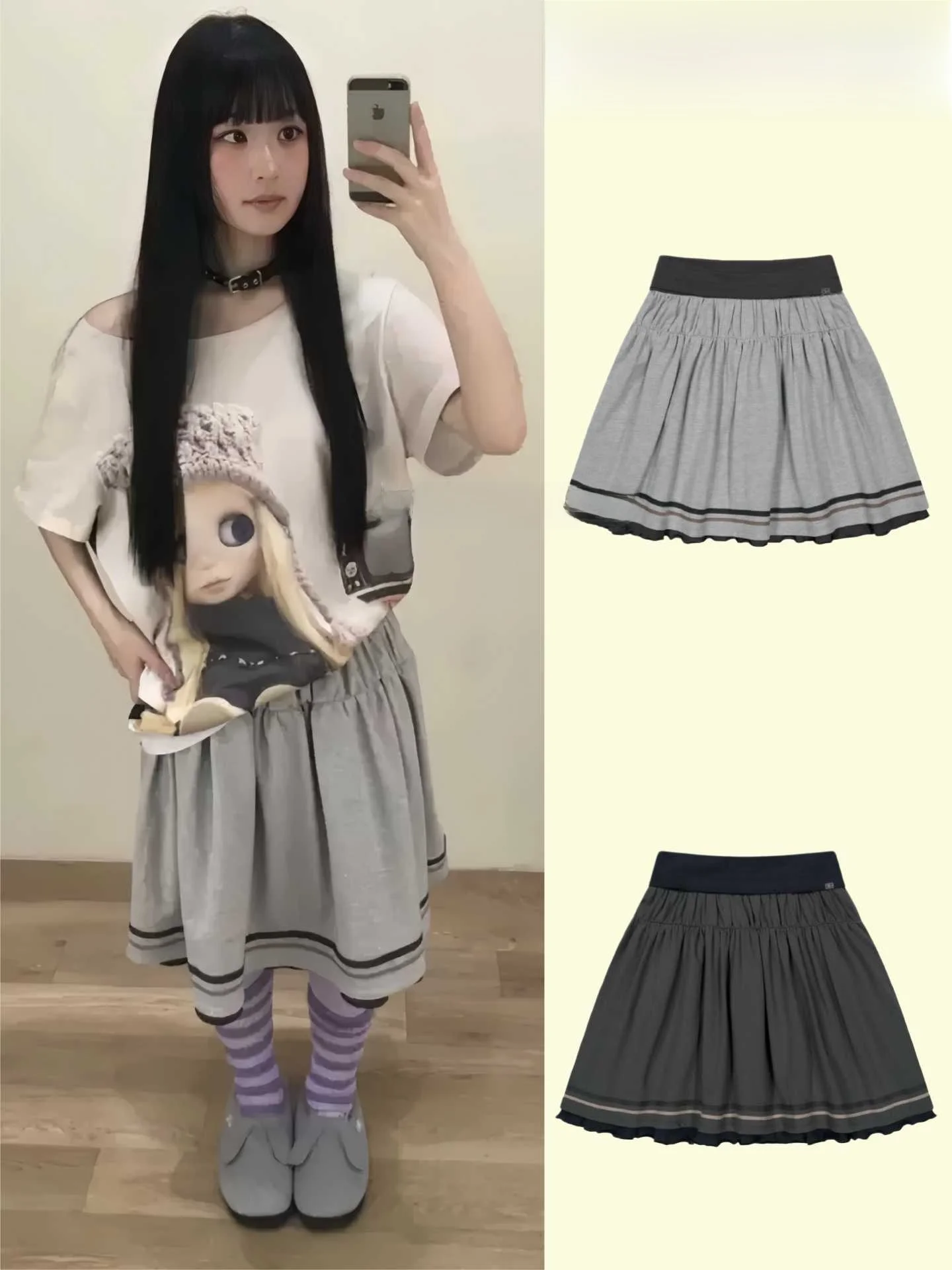 

Юбка Coyseio Collaborative Folded Skirt, полной длины, весна/лето, новинка, А-силуэт, с высокой талией, из хлопковой марли, женская
