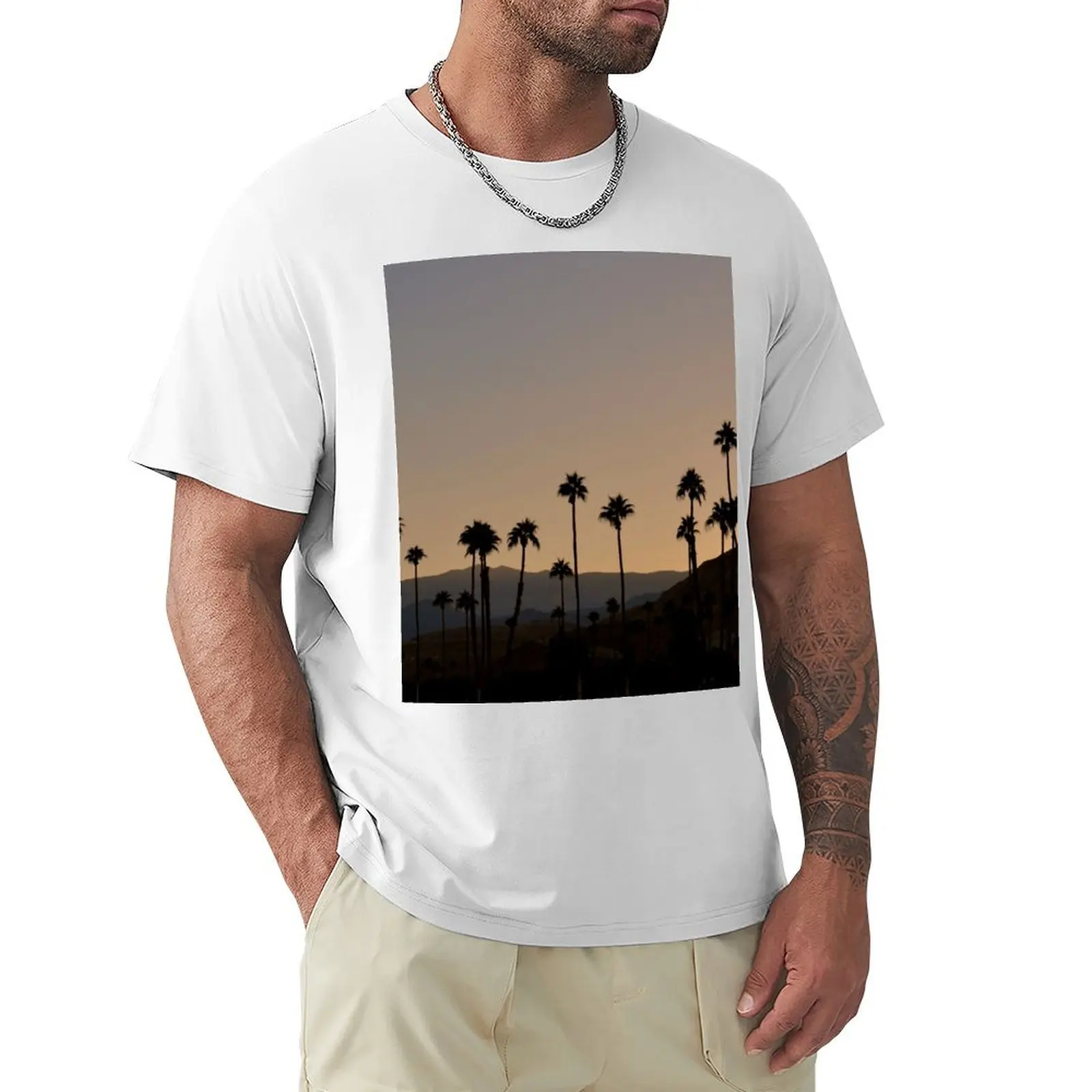 

Golden Palm Tree Sunset T-shirt customs blanks anime mens graphic t-shirts pack