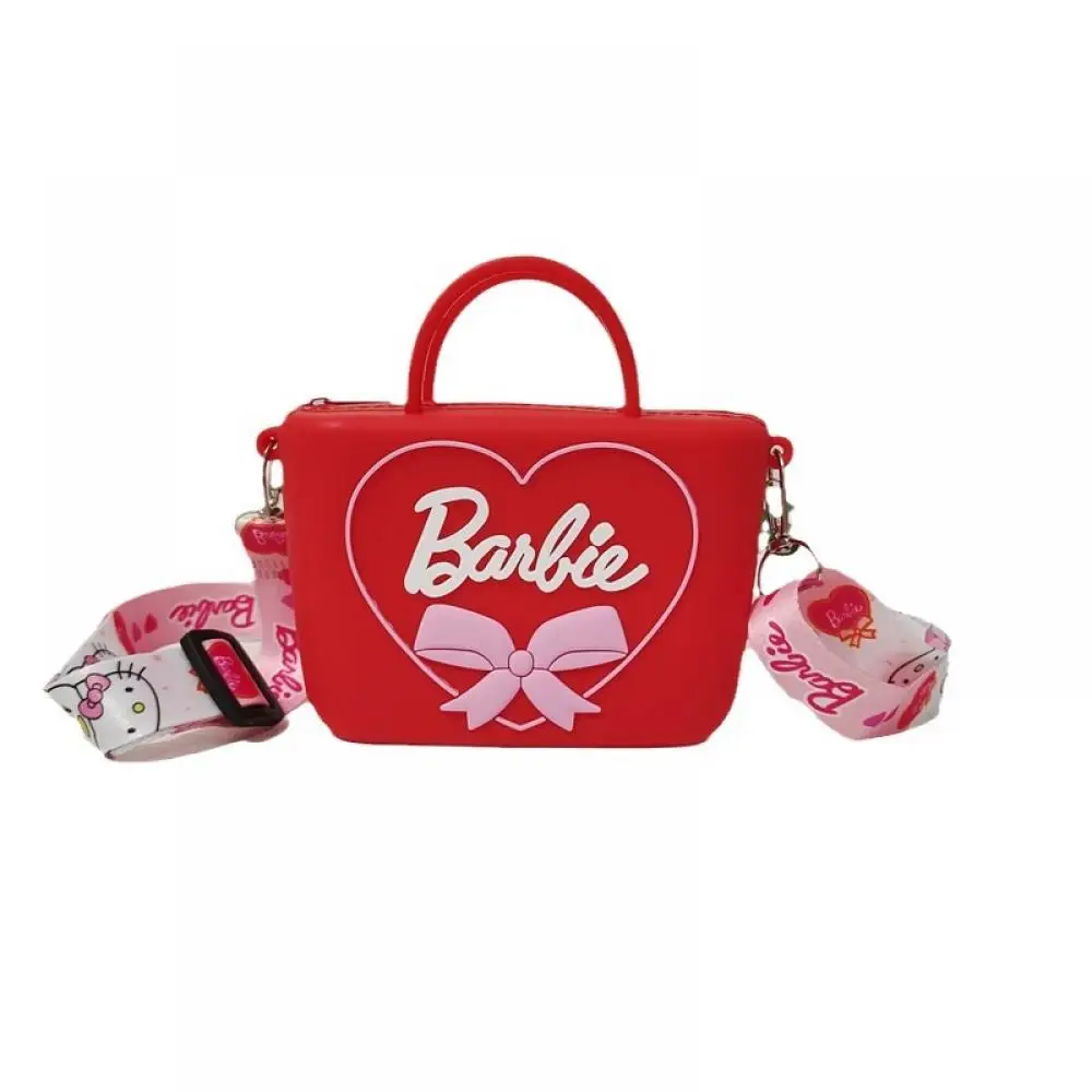 Barbie Mini borsa a tracolla da donna borsa a tracolla a forma di cuore di moda per ragazze borsa da viaggio portatile di grande capacità da viaggio