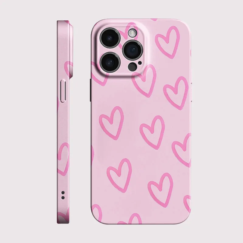 Capa de Telefone Luxuosa Clmj Swag Rosa com Coração Brilhante em Filme Glossy para Xiaomi Redmi Note 15 13 12S 12 11 10 9 Pro Plus Max 4G 5G