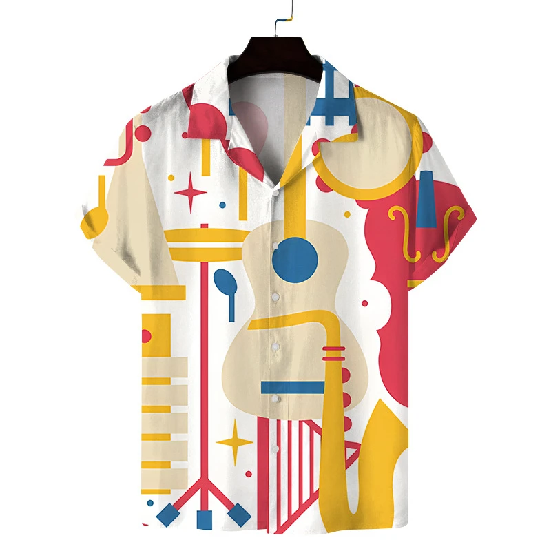 Tropical trees 3d Print Men's Hawaii Shirts Summer Short Sleeve Casual T-shirt For Womens Clothes 2024 Daily Lapel Buttons Tops
