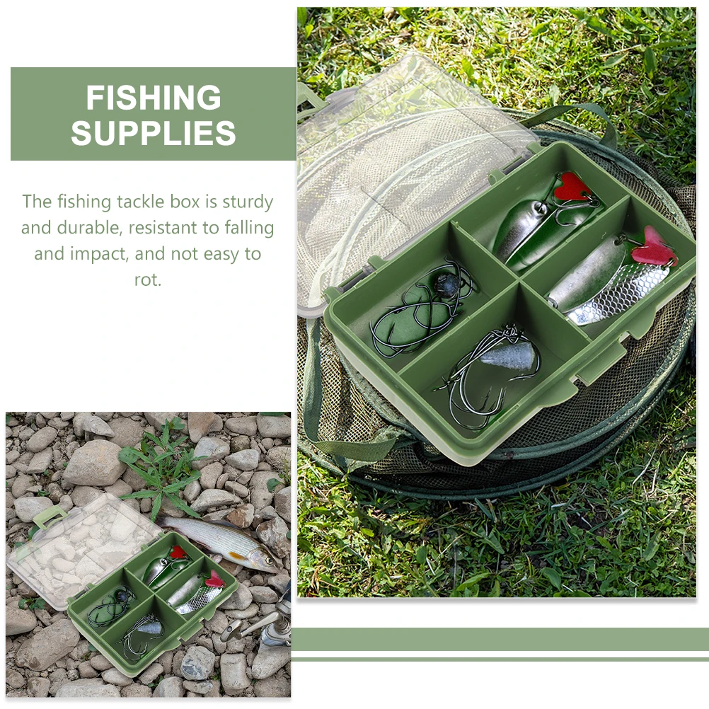 

2pcs Fishing Tackle Boxes with 4 Grids for Lure Hooks Accessories Portable Bait Organizer Case Storage Container