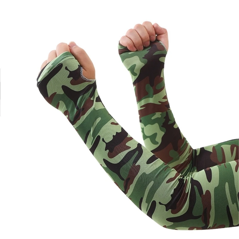 N58F Cooling Arm Sleeves for Women Men Camouflage Arm Covers for Outdoor Sport Gear