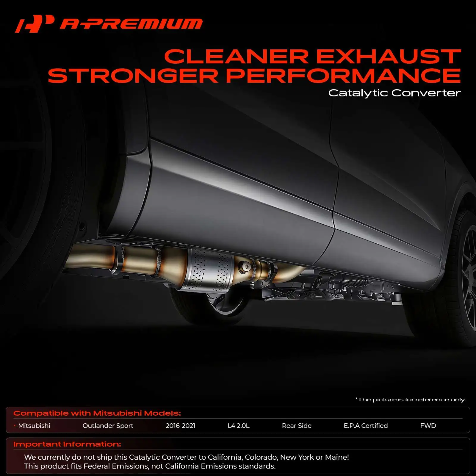 A-Premium Rear Catalytic Converter for Mitsubishi Outlander Sport 2016-2021