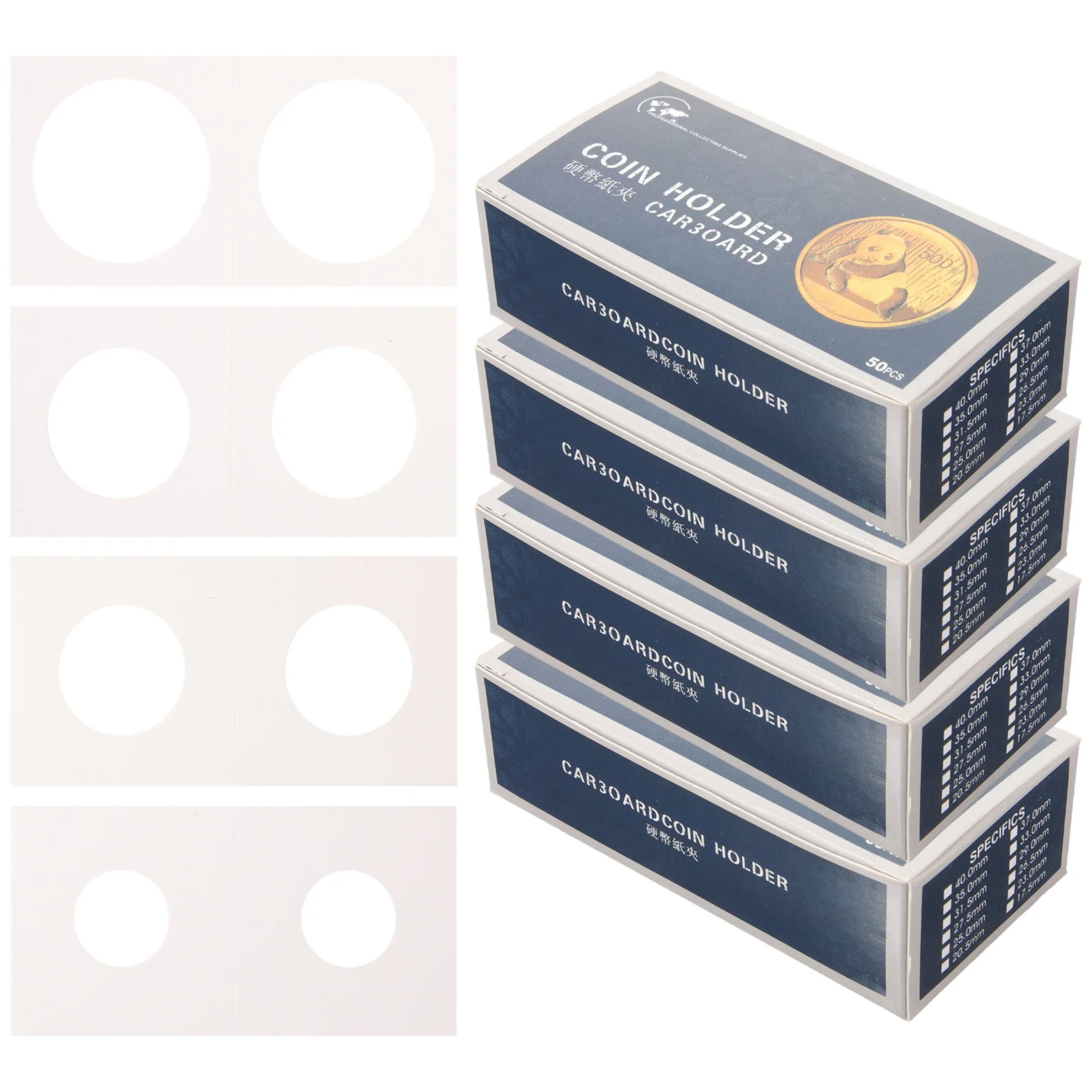 4 Boxes Clear Coin Holder Paper Clip Transparent Case for Coin Organizer Protector Collection Transparent Protector