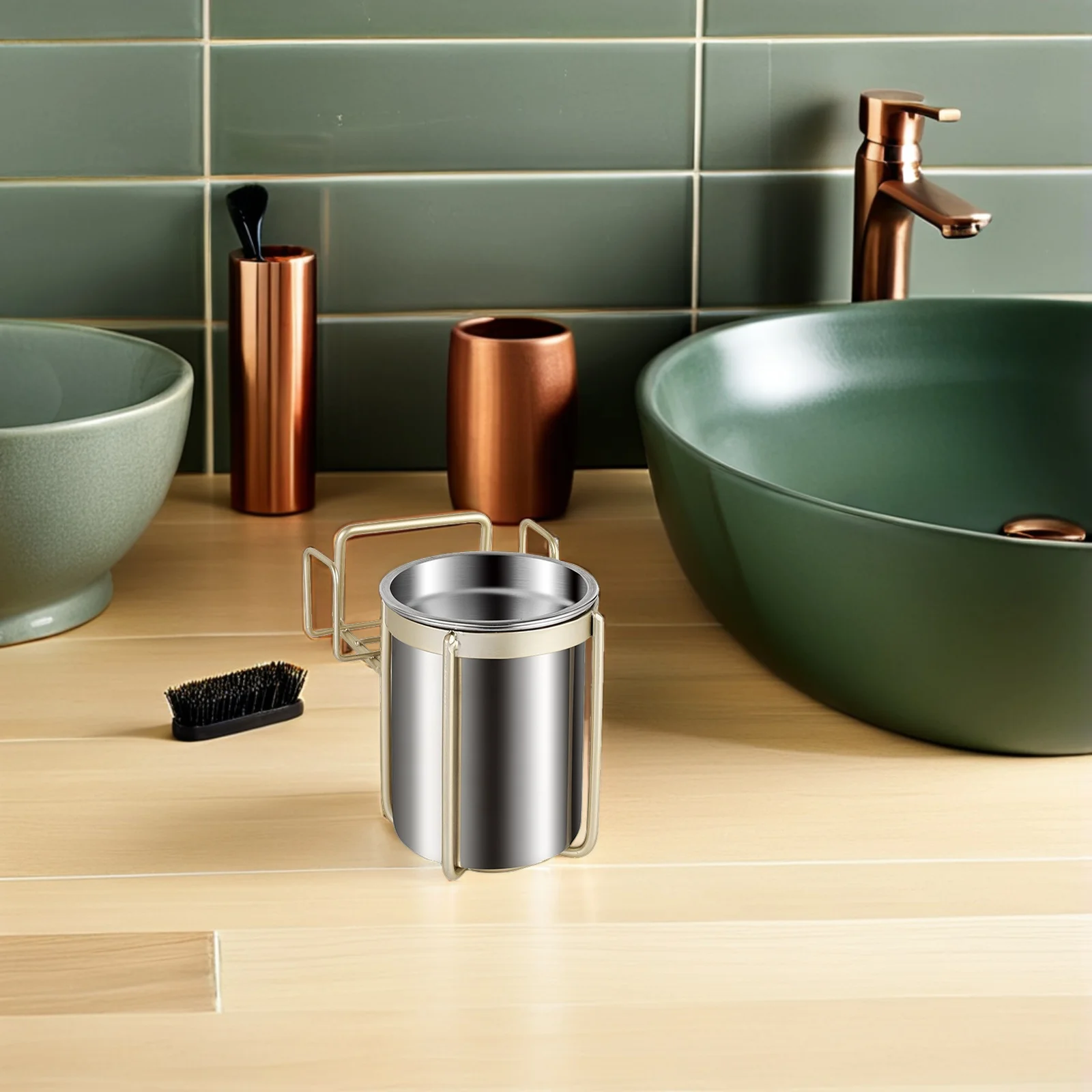 

Stainless Steel Wall Mount Ashtray Moisture Proof Smoke Odor Resistant Hanging Soot Container For Bathroom Toilet Living