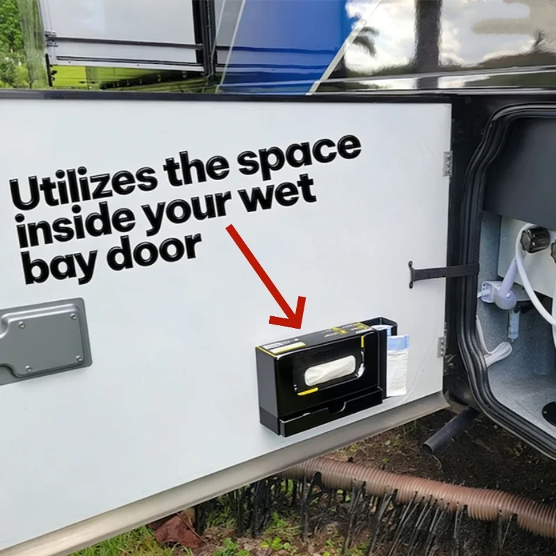 

1X RV Wet Area Storage Rack Glove And Garbage Bag Holder Camping Vehicle Storage Rack Without Drilling Holes RV Accessories