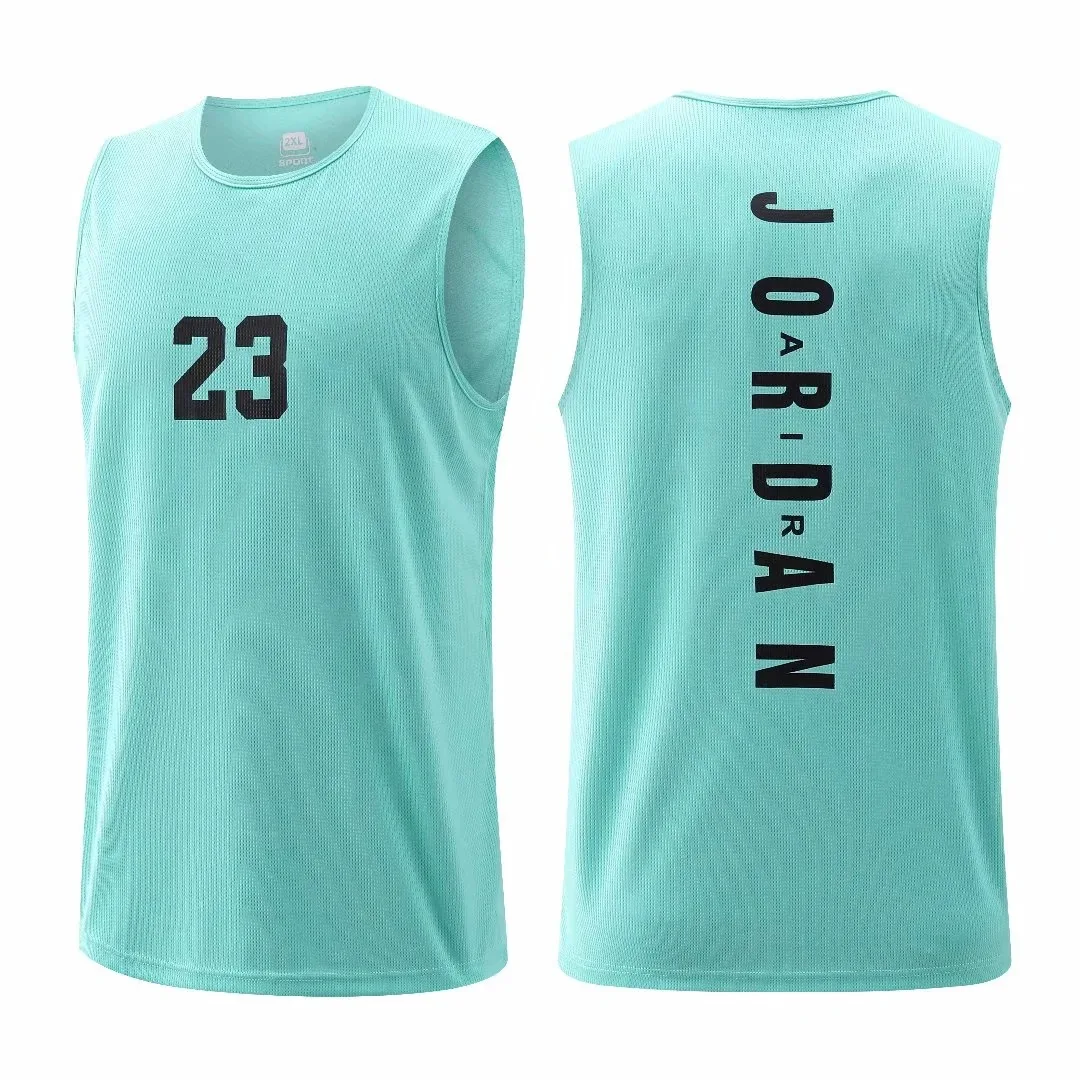 2021 Summer Men\'s Sleeveless Casual Sports Basketball Shirt Vest T-shirt No. 23 Fitness Running Shirt Outdoor Shirt