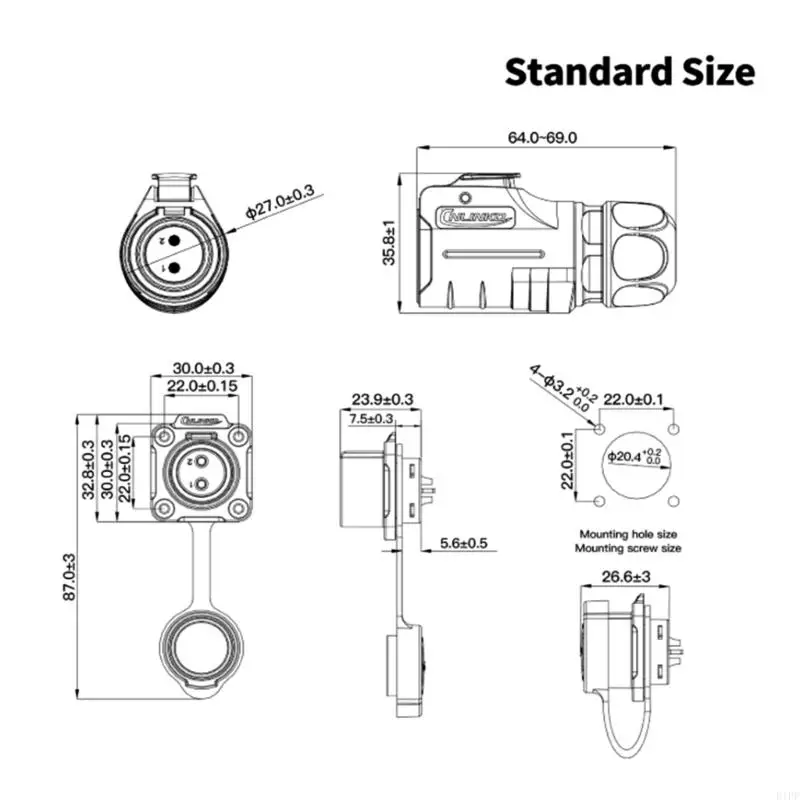 E1PF Vehicle Battery Wiring Cable LP20 2 Pin 0-60V 10G 40 Power Cable for Solar Port Connection and Solar Battery Linking
