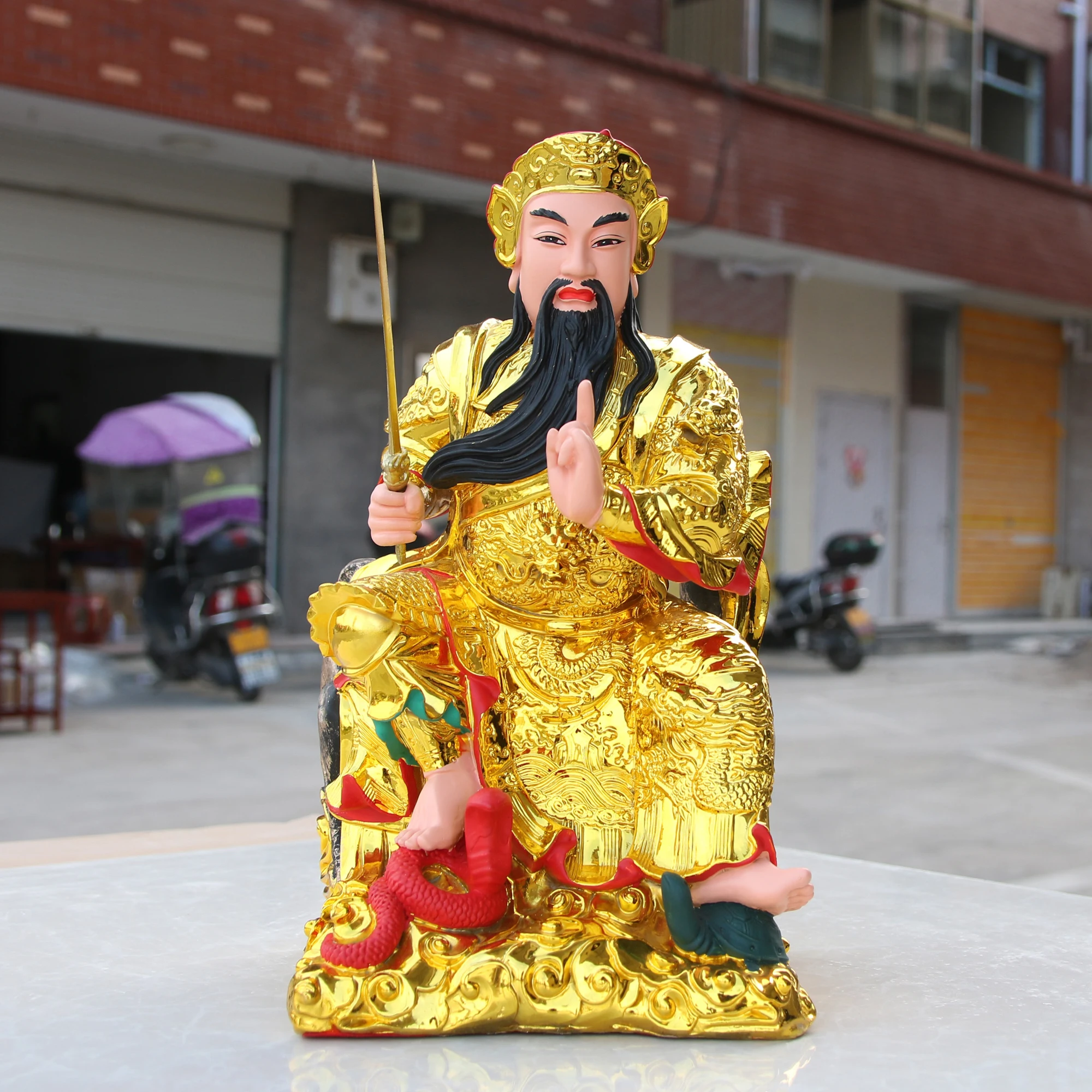 38CM large Asia Taoism Ancestor ZHENWU DADI God BUDDHA figure HOME Altar Exorcism Town house protection FENG SHUI buddha  statue