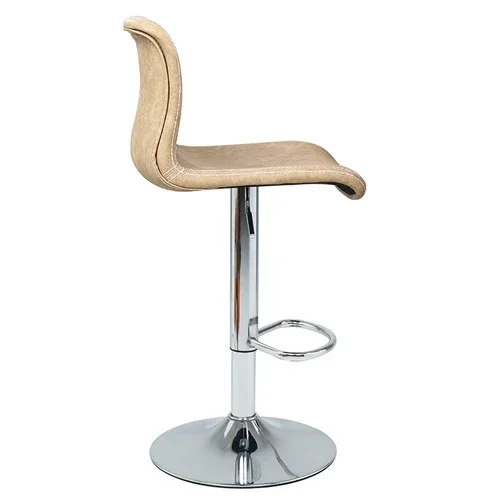 High Quality Comfortable Bar Stool Leather Simple Back Adjustable Design Nordic Chair White Swivel Taburete Alto Furniture