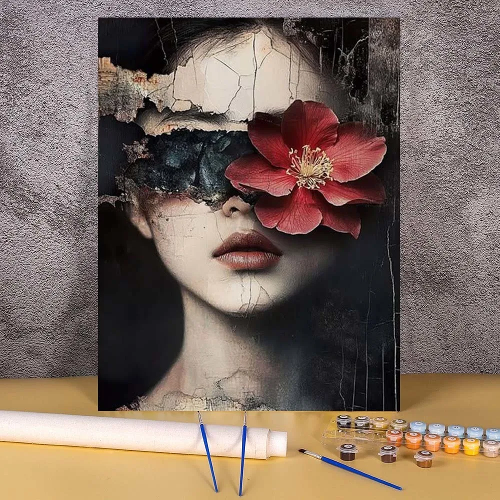 

Oil Painting By Numbers Coloring For Adults Abstract Arts Crafts Hand Painting Flower Female Wall Picture For Bedroom Home Decor