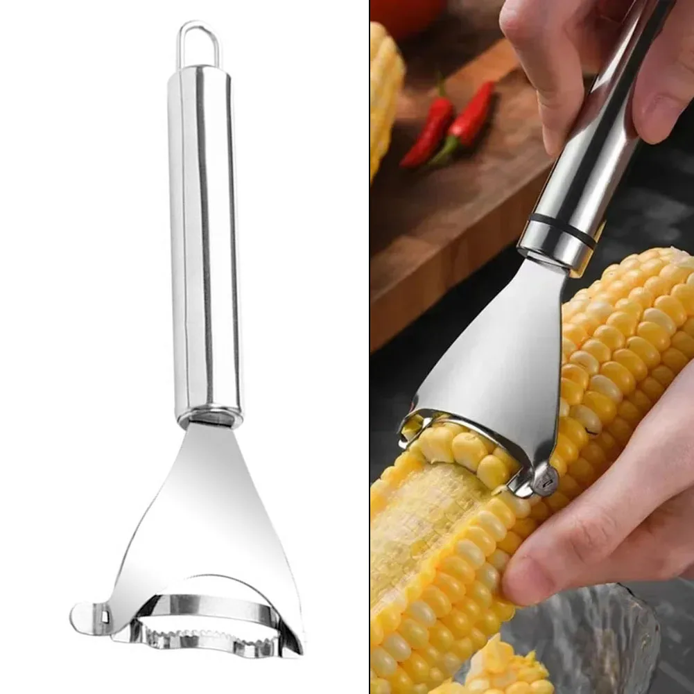 

Stainless steel kitchen corn peeler tool for fast removal of corn kernels from cob compact size lightweight and easy to use