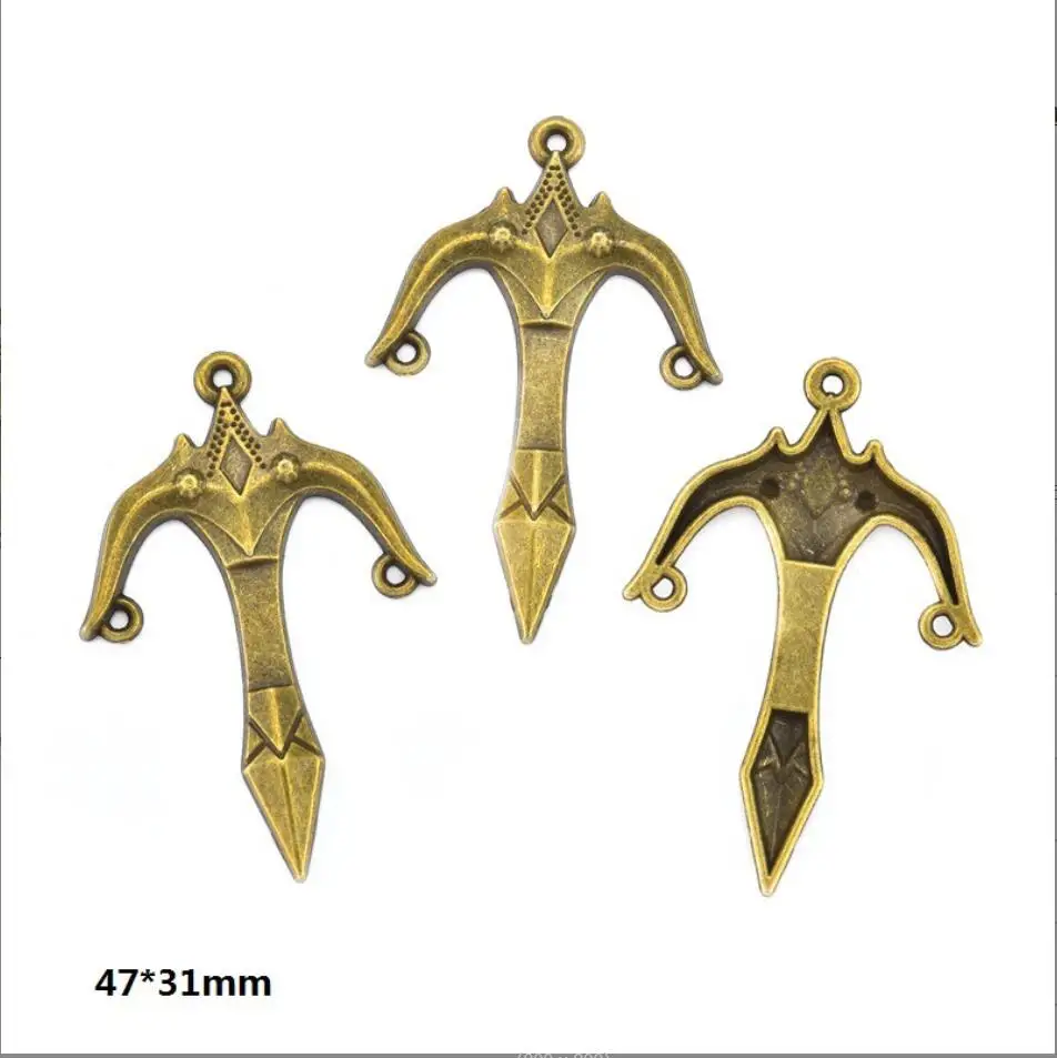 10pcs 47*31mm Antique Silver Color Alloy  Sword Charms Pendant Designer Charms Fit Jewelry Making DIY Jewelry Findings F0728