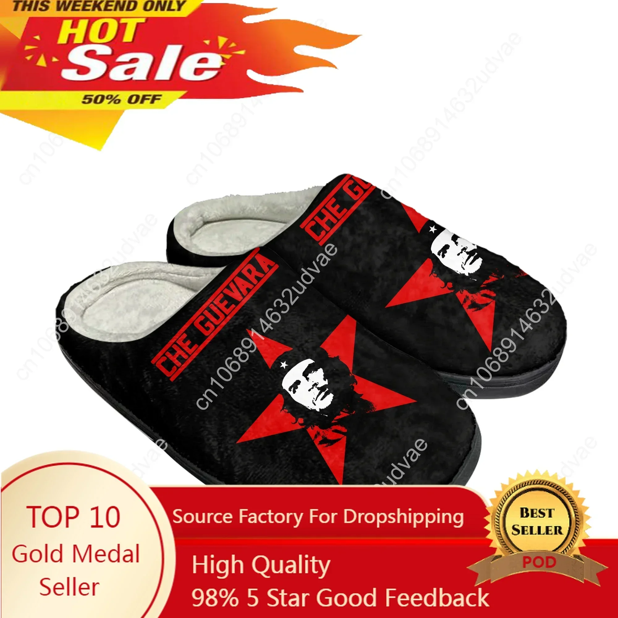 Che Guevara Home Cotton Slippers Plush Bedroom Casual Keep Warm Shoes Thermal Indoor Slipper Mens Womens Customized DIY Shoe