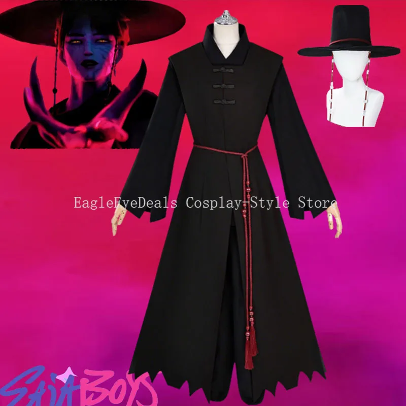 Kpop Demon Hunters Jinu Baby Saja Your ldol Cosplay Costume Anime Movie Dark Devil style Uniform Send a hat Halloween Cool Up