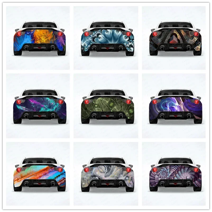 

Color Spiral Fractal Car Rear Wrap Car Stickers Car Decal Creative Sticker Cars Body Appearance Modification Stickers