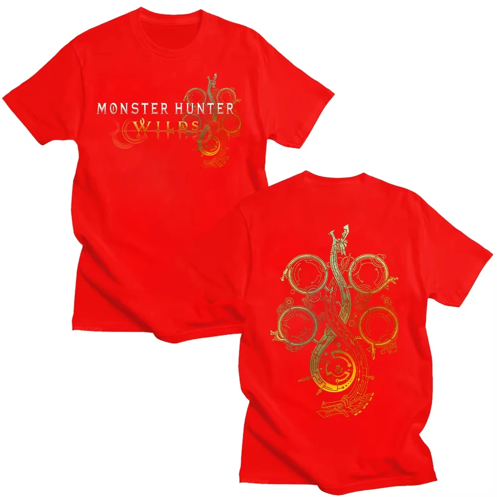 الوحش هنتر البرية رمز بلايز الساخن لعبة جديدة الرجال ملابس علوية من القطن المرأة الجولة الرقبة ملابس بأكمام قصيرة الجمالية Y2K المحملة الشرير