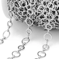 1Meter NO FADE Stainless Steel 8mm10mm Circle Link Chain for DIY Women Necklace Bracelet Jewelry Making Water-resistant Findings