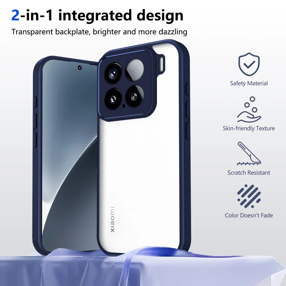 Funda de teléfono para Xiaomi 15T 14T 12T 11T Pro 15T 14T lujosa TPU mate acrílico transparente contraportada