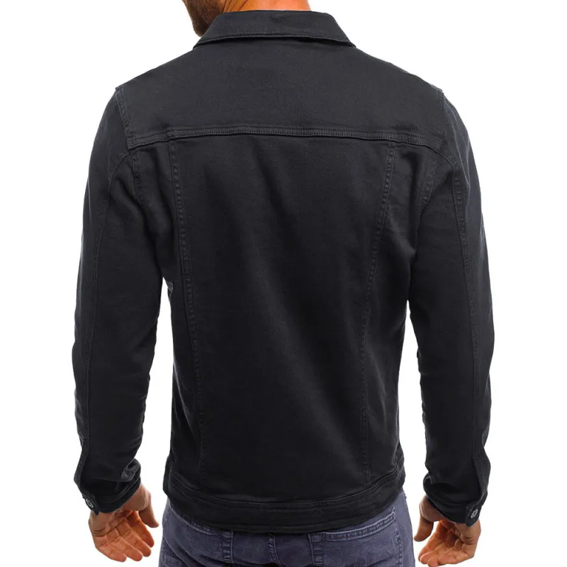 Primavera autunno uomo giacca di jeans nera da uomo tutto-fiammifero coreano Casual alla moda maschile bottone tinta unita Vintage Top nuovo