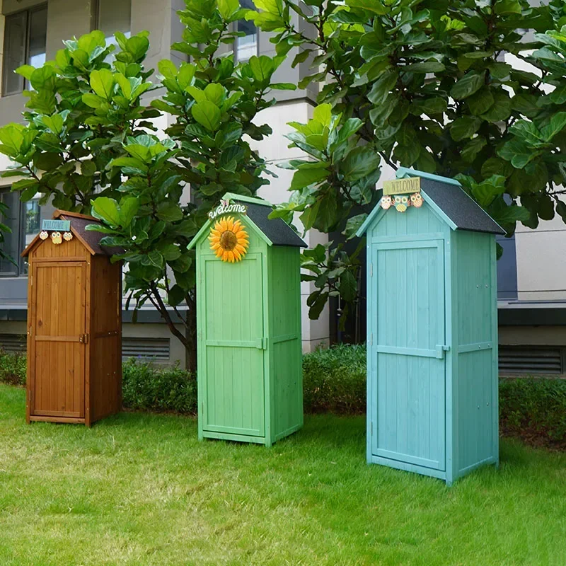 Outdoor Locker Garden Tool Room Courtyard Storage Cabin Outdoor Waterproof Sunscreen Pastoral Sundries Storage Cabinet