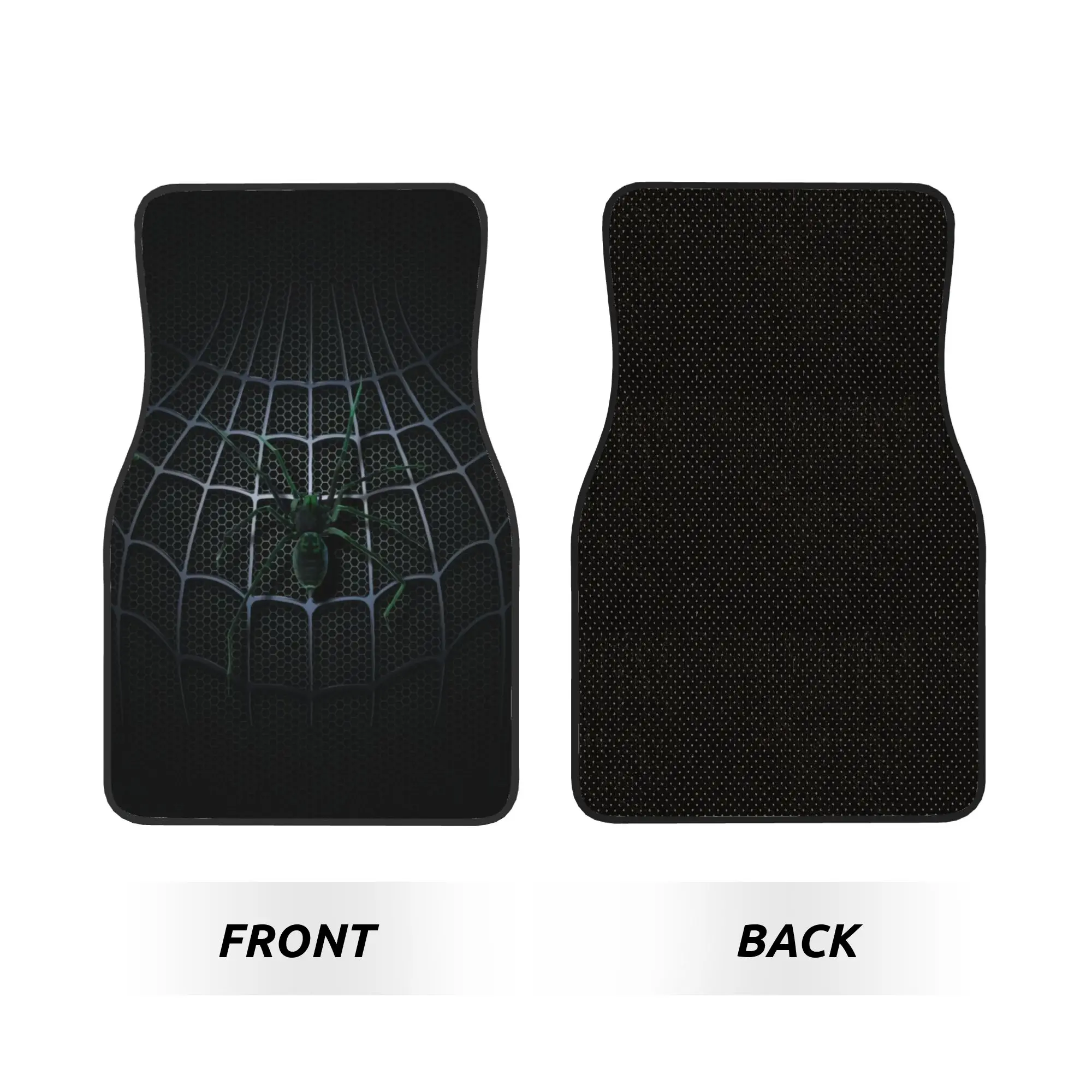 Spider Web Car Floor Mats of 4 Pieces Crystal Velvet Non-Slip Carpets Rugs  Universal Car Front Rear Carpets Foot Mats
