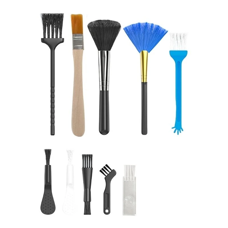 

4X7B Home Essential 10Piece Soft Bristles Brush Set Dust Removal for Efficient Cleaning Tasks