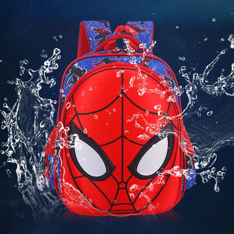สไปเดอร์แมนกระเป๋าเป้สะพายหลังเด็กกันน้ำ 3D หลายกระเป๋าน่ารักโรงเรียนประถมศึกษากระเป๋านักเรียนชายกระเป๋าเป้สะพายหลังลำลองของขวัญคริสต์มาสฮาโลวีน