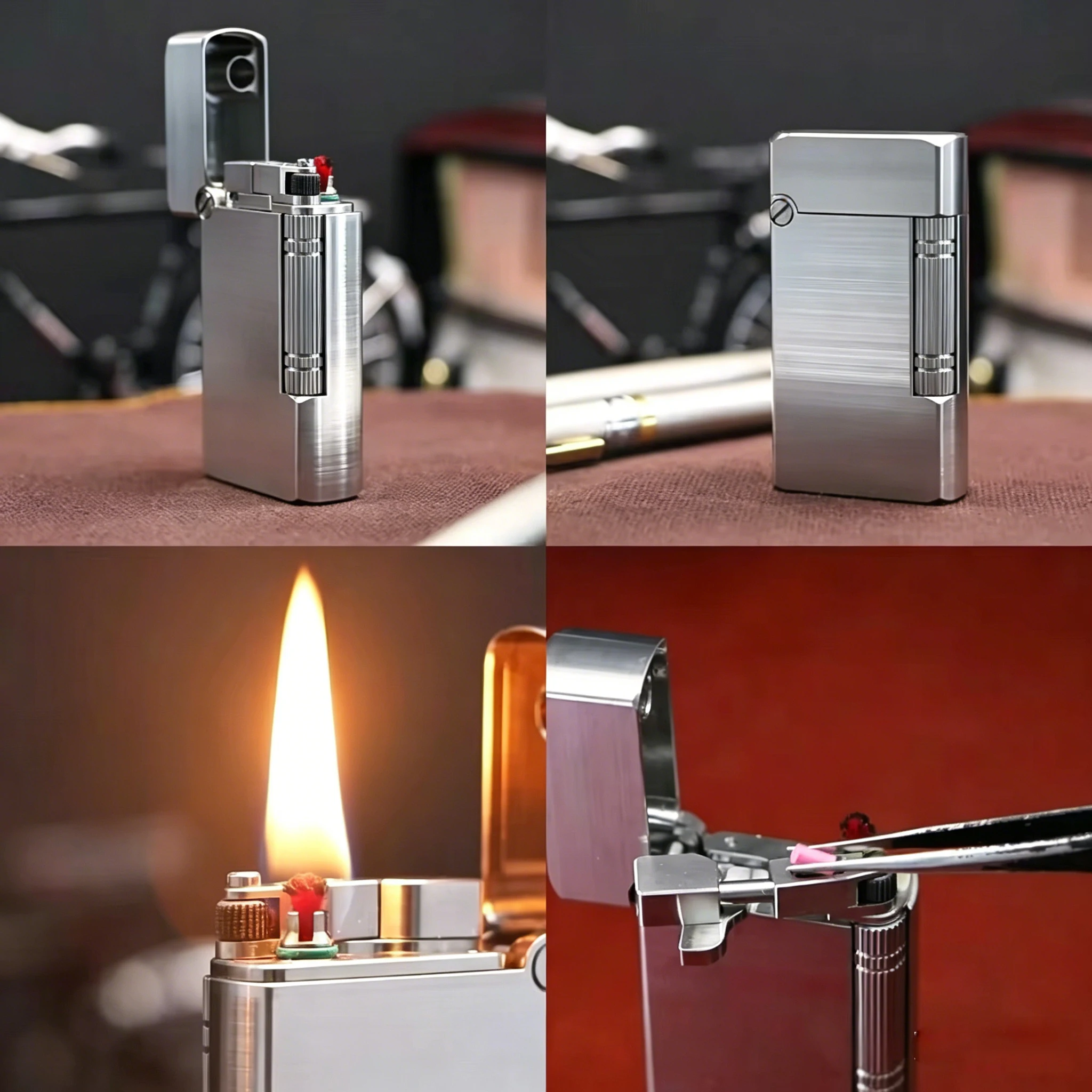 CNC Premium Precision Gasolines Lighter Stainless Steel Luxury Kerosenes wick Flint Lighter Rare  Smoking Refillable Oil Lighter