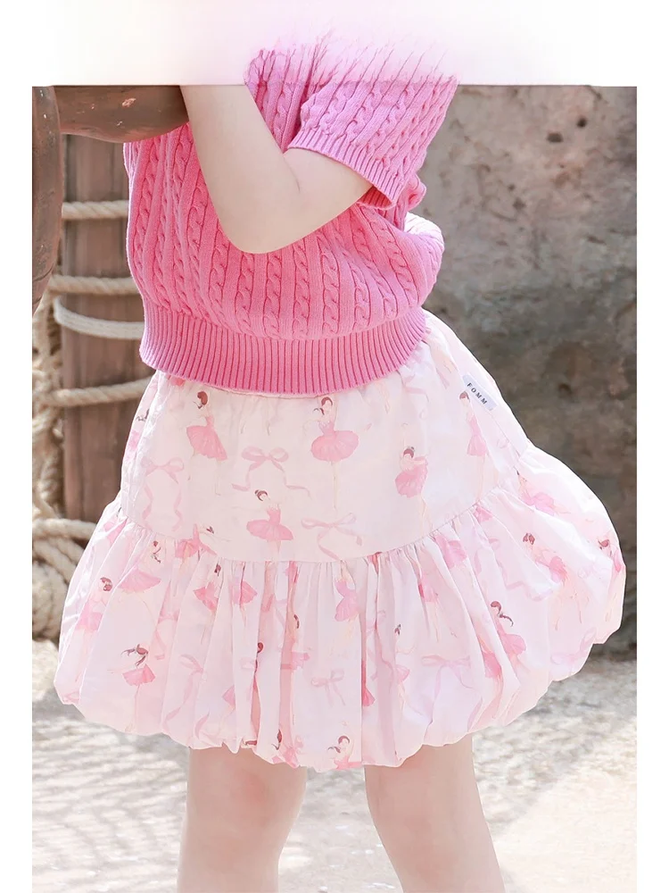 princess-style-pure-floral-print-bloomer-skirt-girls-spring-summer-cotton-gored-skirt-breathable-short-skirt-for-ages-2-8