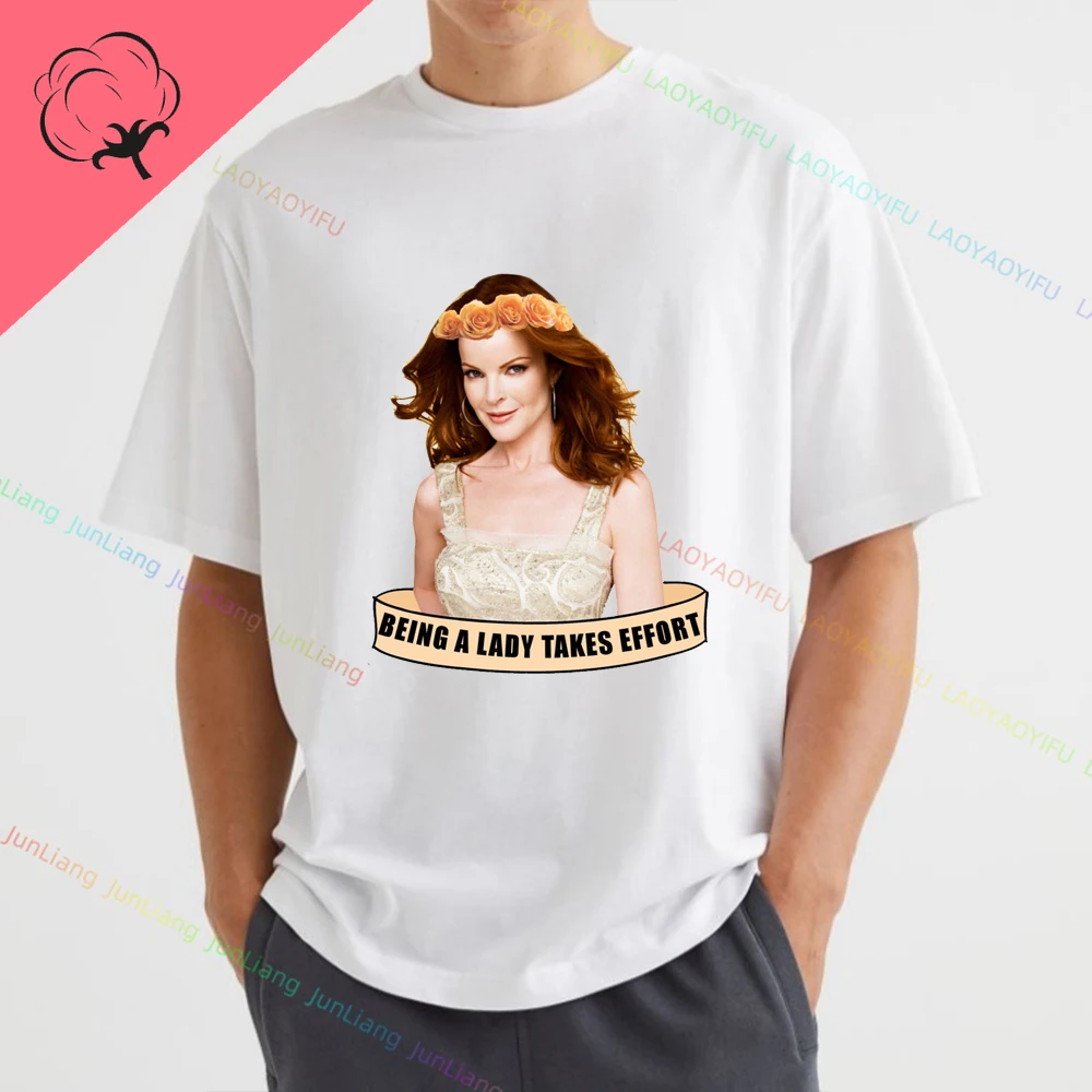 Desperate Housewives Movie T Shirt for Men Clothing Edie Britt Man Clothes Short Sleeve Tee Vintage 100% cotton Women Y2k