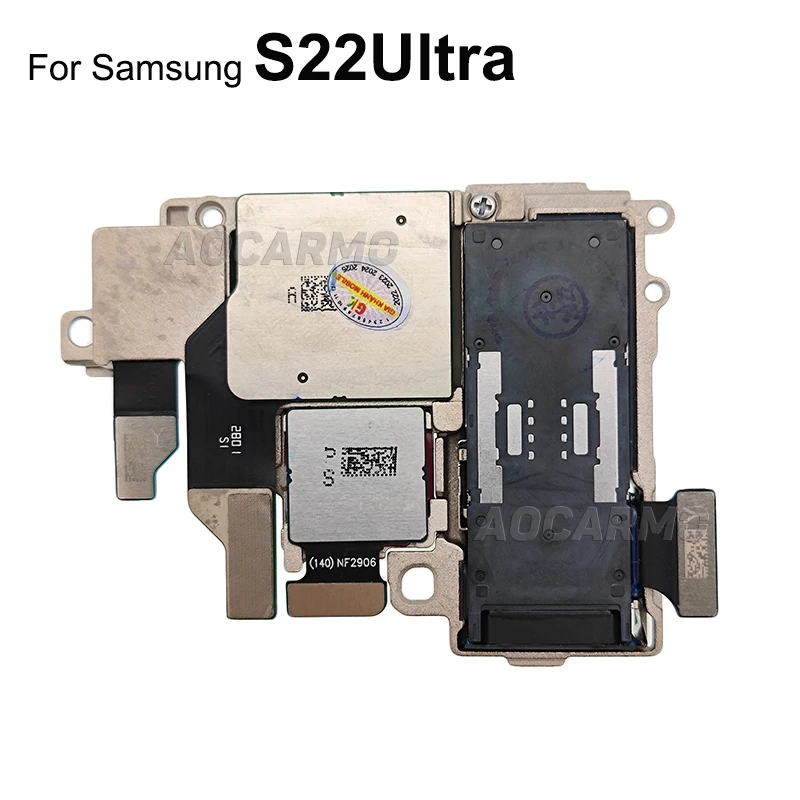 Aocarmo For Samsung Galaxy S22 Ultra Back Fullset Camera 108MP Rear Main Ultra Wide 12MP 3x 10x Optical Zoom Camera Repair Parts