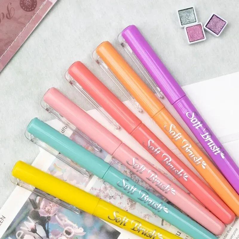 6Pcs Soft Brush Tip Marker Pens Artist Markers Flexible Tip Assorted Colors for Journaling Hand Lettering Calligraphy Drawing image 5