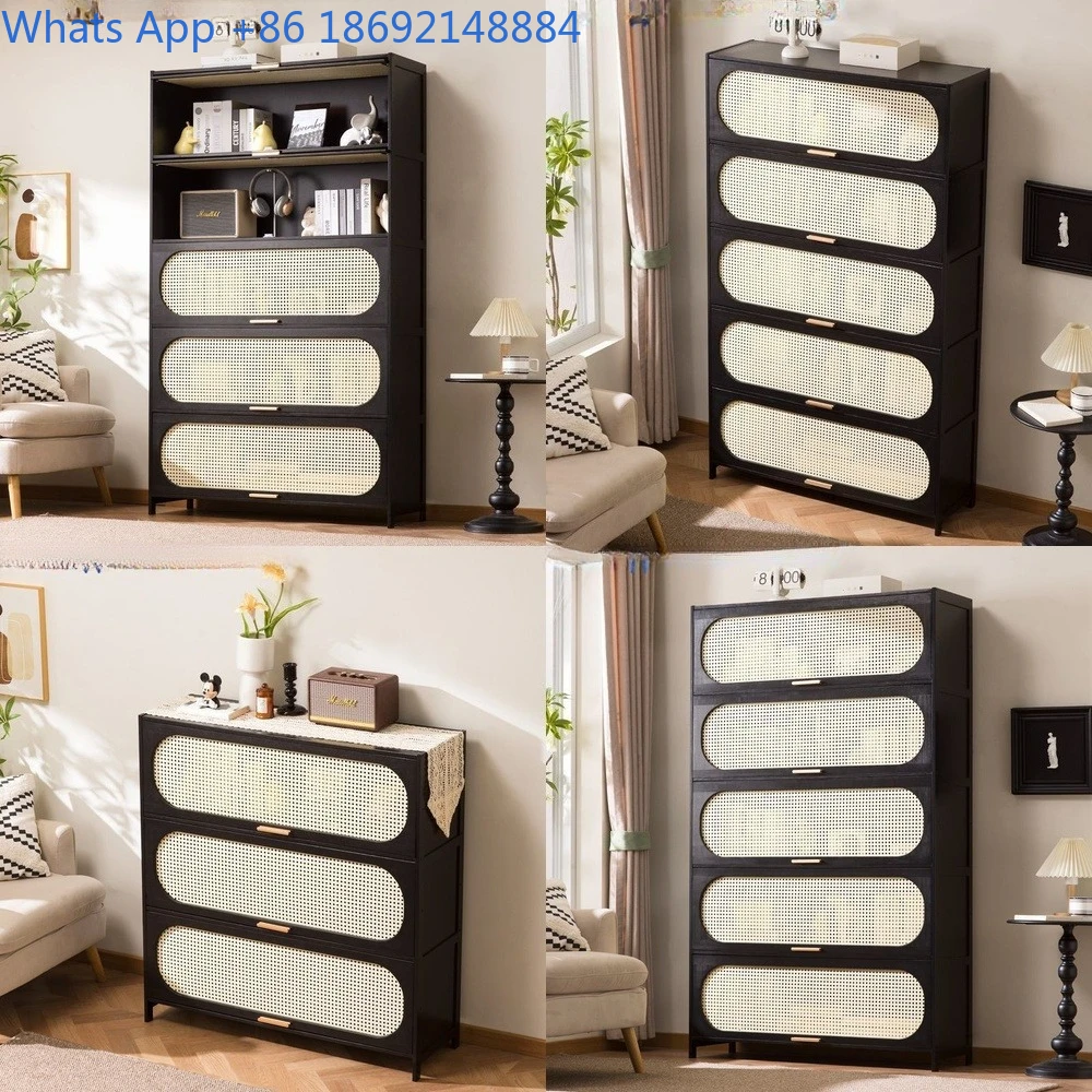 

Vintage Style Black 5 Drawer Storage Cabinet for Living Room Bedroom Hallway Narrow Tall Cabinet Multi Tier Organizer