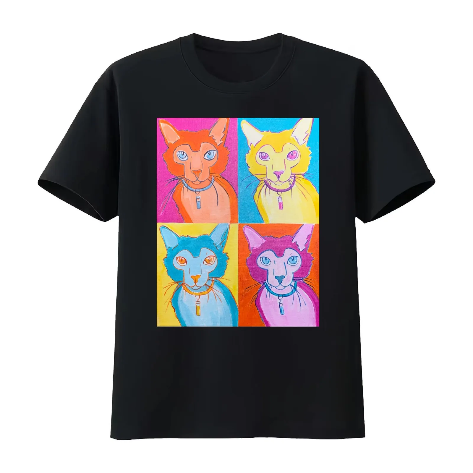 Landon Lykoi T-Shirt Summer Casual Cotton Tee Oversized Streetwear Tops Vintage Graphic Print Loose Fit Short Sleeve