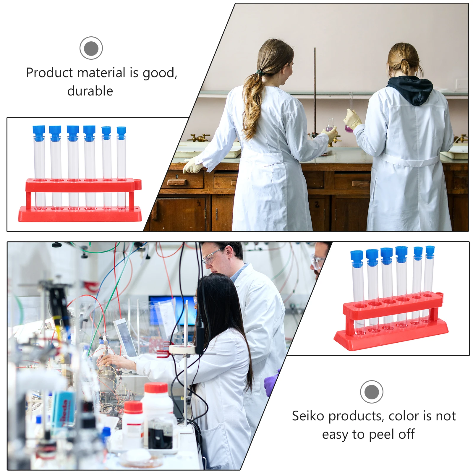 

3 Sets Test Tube Rack Empty Tubes Laboratory ganizer Storage Premium Plastic School Practical Lightweight Portable