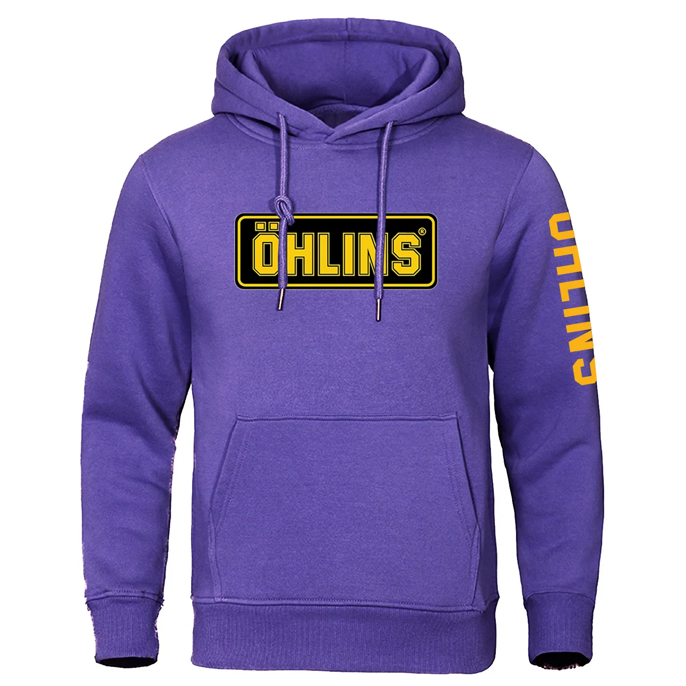 2026 Ohlins Logo-Print Frühling und Herbst Herren Einfarbiger Beliebter Pullover mit Taschen Klassischer Maßgeschneiderter Loser Hoodie – Detail 15