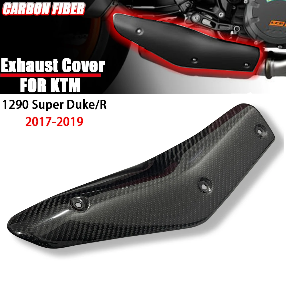 For KTM Super Duke 1290 / R 2017 2018 2019 Motorcycle Accessories Heat Shield Carbon Fiber Exhaust Pipe Cover Fairings