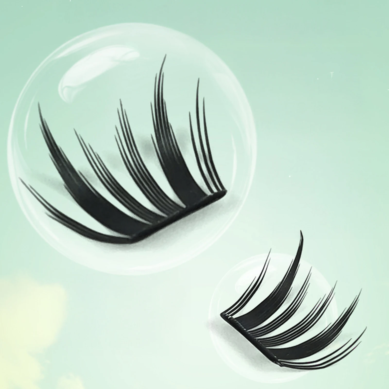 接着剤不要のつけまつげ エクステンション シングルクラスター 0.07mm ブラック 8.5～12.5mm ミックス長さ Cカール 高品質ファイバーラッシュ まつげ